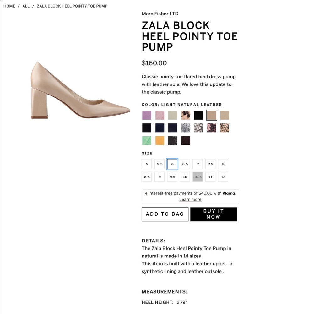 Marc Fisher Ltd Zala Block Heel Pointy Toe Pump - image 2